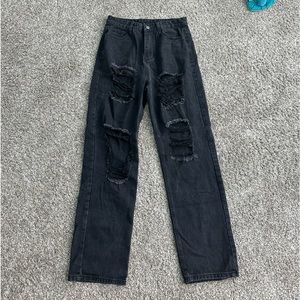 Black Distressed Jeans